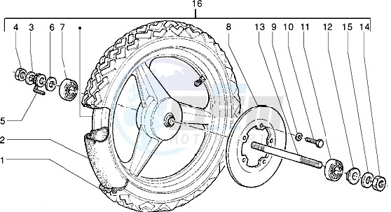 Front wheel (disk brake version) blueprint
