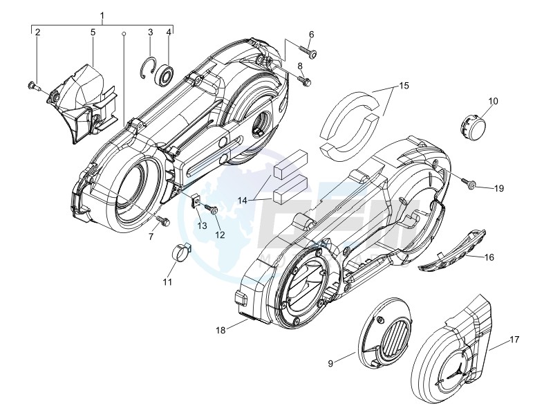 Crankcase cover - Crankcase cooling blueprint