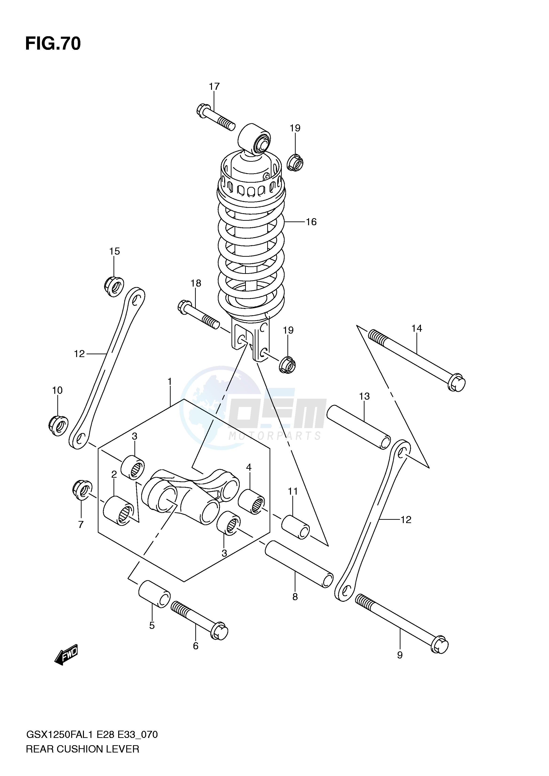 REAR CUSHION LEVER (GSX1250FAL1 E28) image