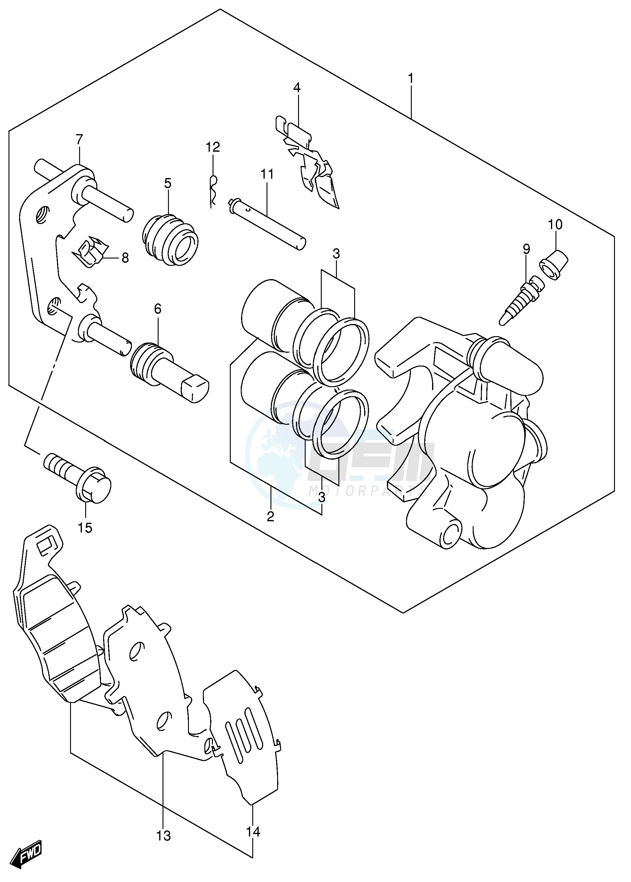 FRONT CALIPER (SEE NOTE) image