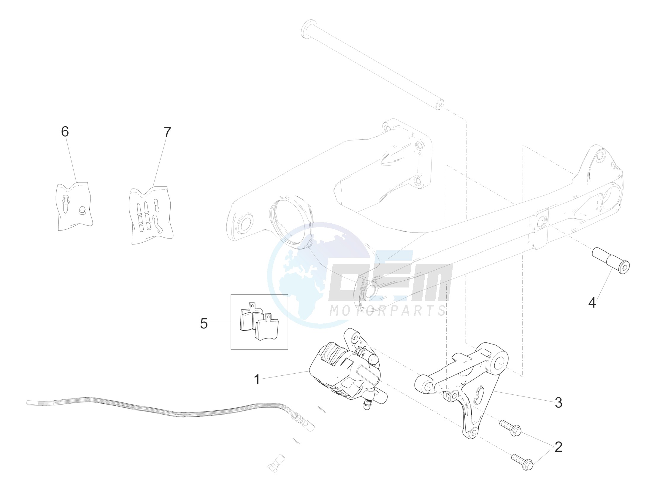 Rear brake caliper blueprint