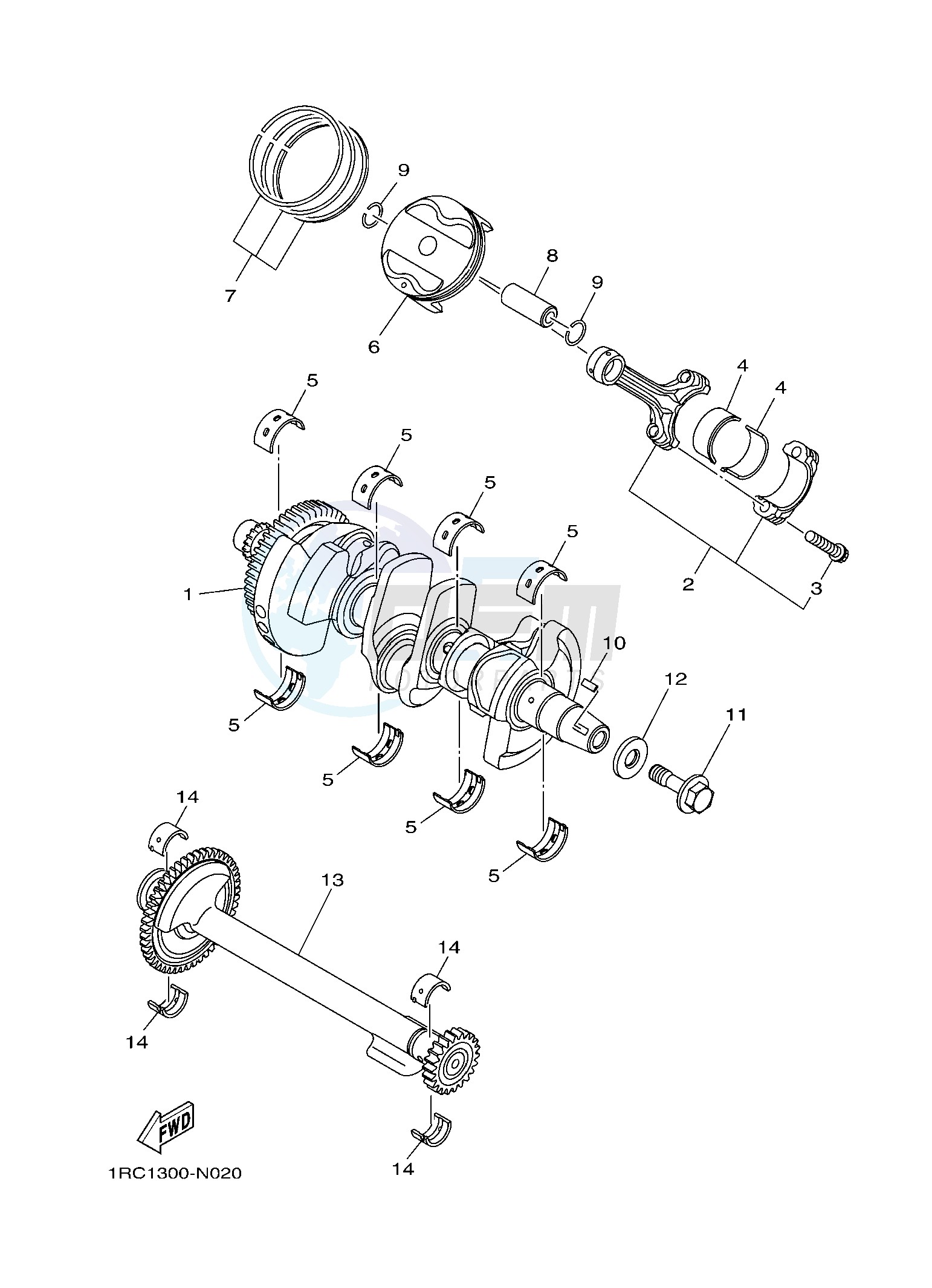 CRANKSHAFT & PISTON blueprint