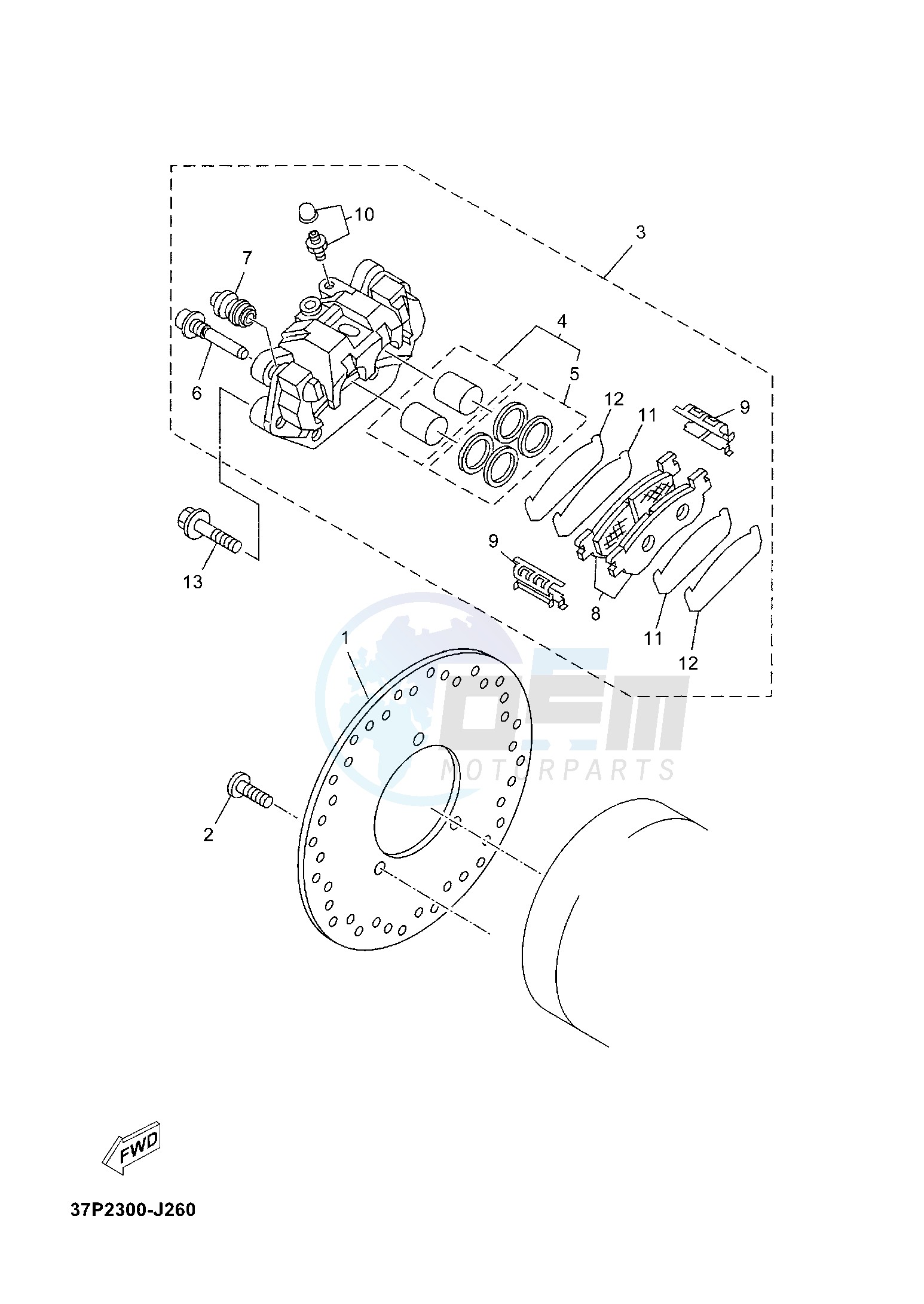 REAR BRAKE CALIPER blueprint