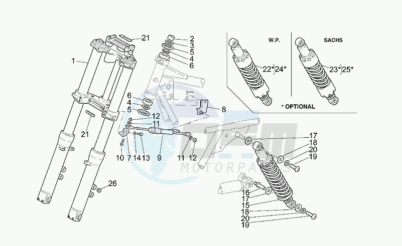 Front/rear shock absorber blueprint