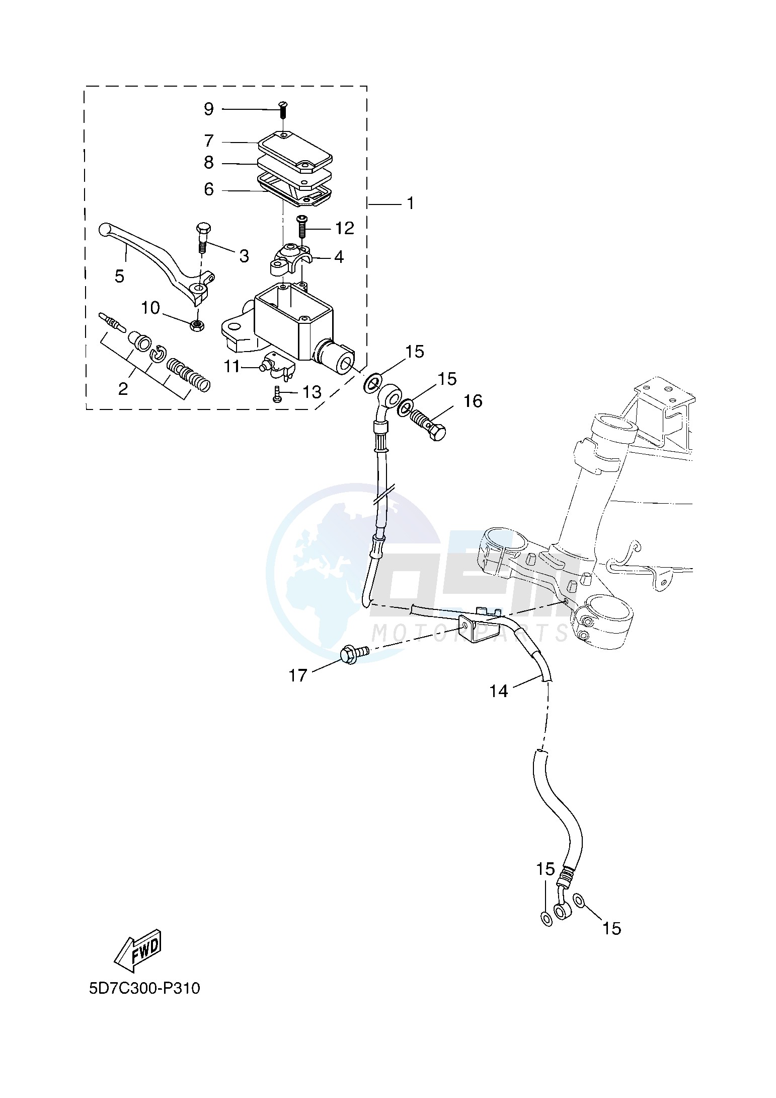 FRONT MASTER CYLINDER blueprint