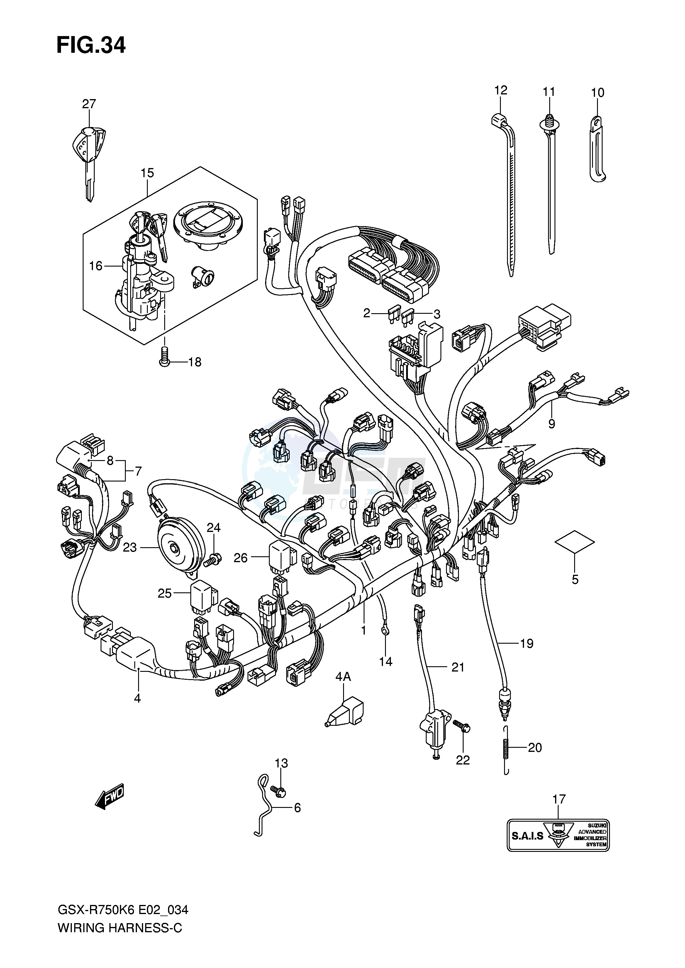 WIRING HARNESS (NOTE) blueprint