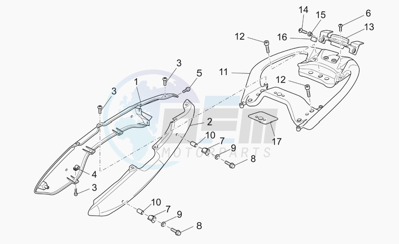 Rear body - rear fairing blueprint