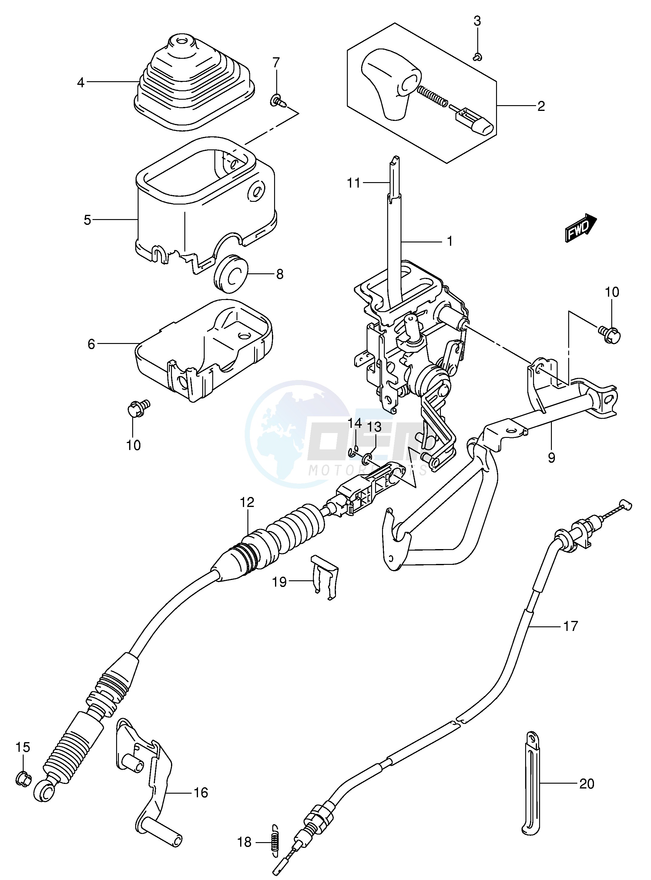 SHIFT LEVER blueprint