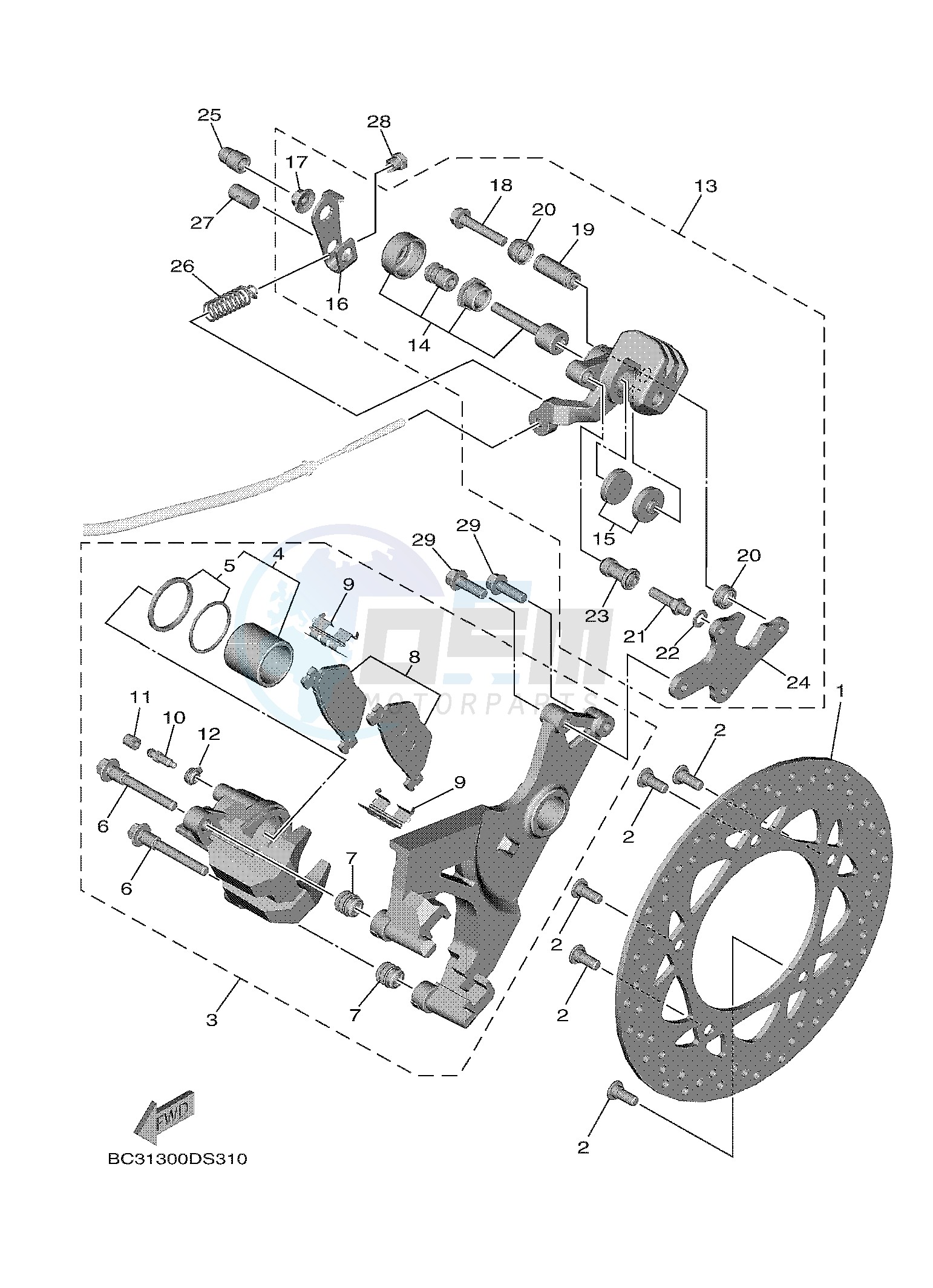 REAR BRAKE CALIPER image