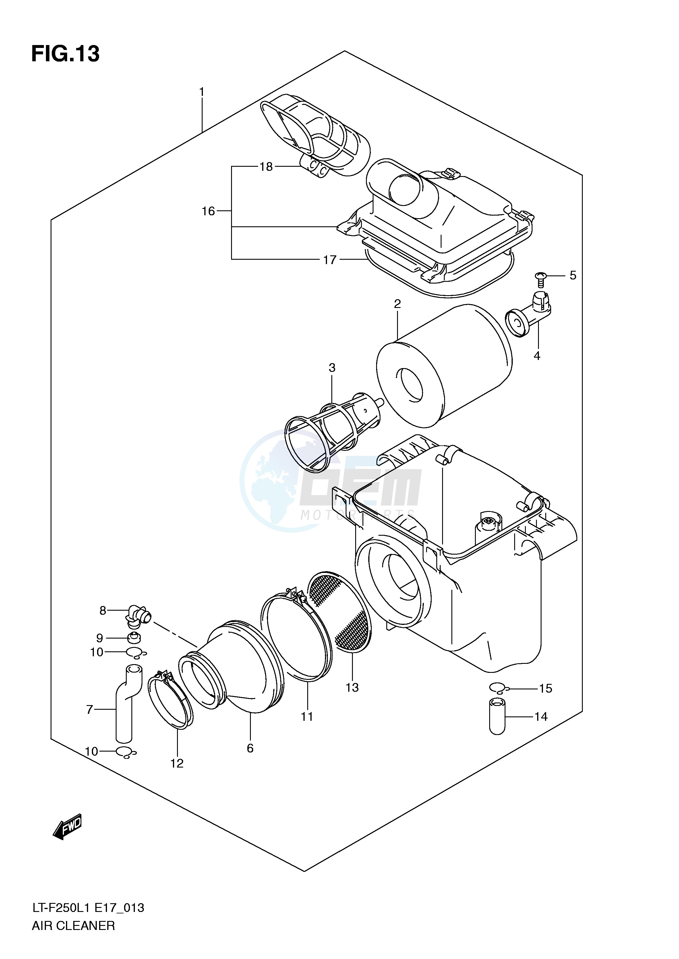 AIR CLEANER (LT-F250L1 E24) blueprint