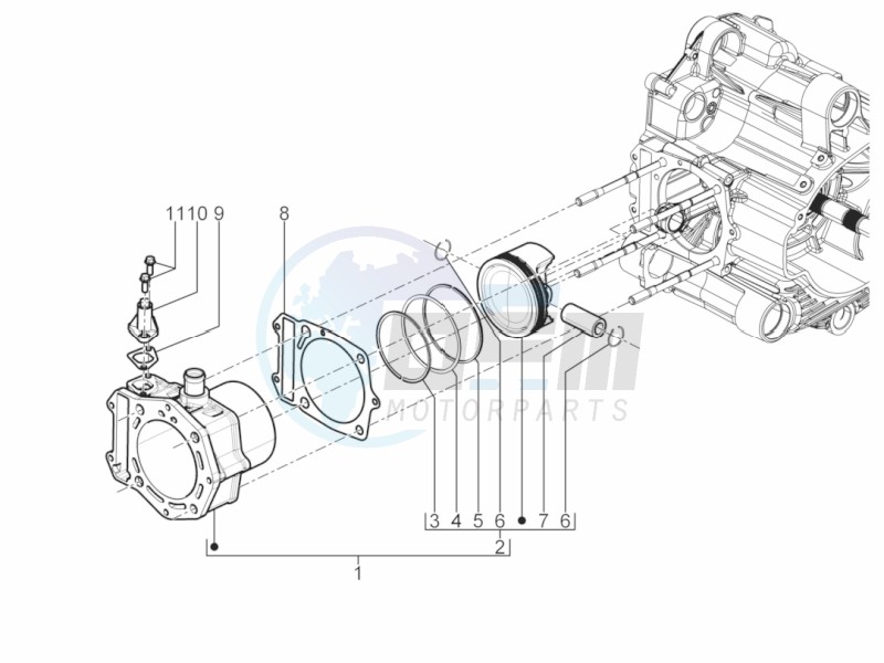 Cylinder-piston-wrist pin unit image