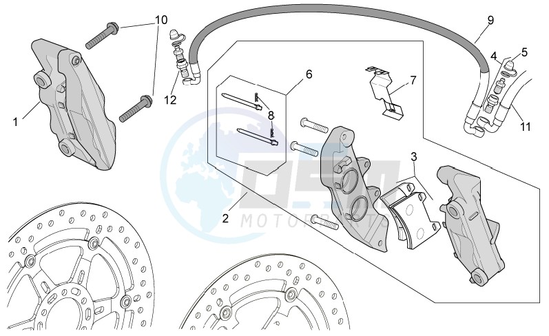 Front brake caliper blueprint