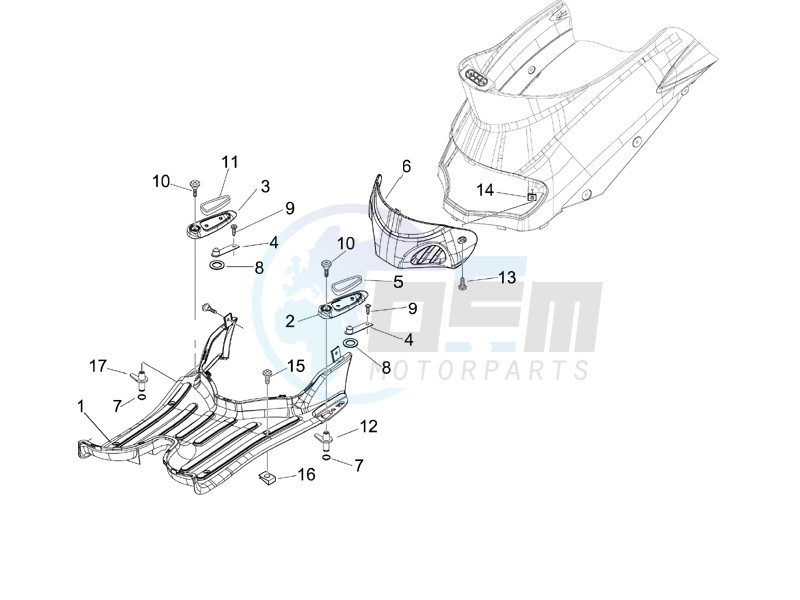 Central cover - Footrests image