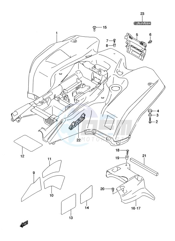 REAR FENDER (LT-A500XZL2 P17) blueprint