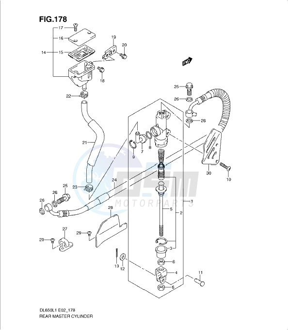 REAR MASTER CYLINDER (DL650L1 E19) blueprint