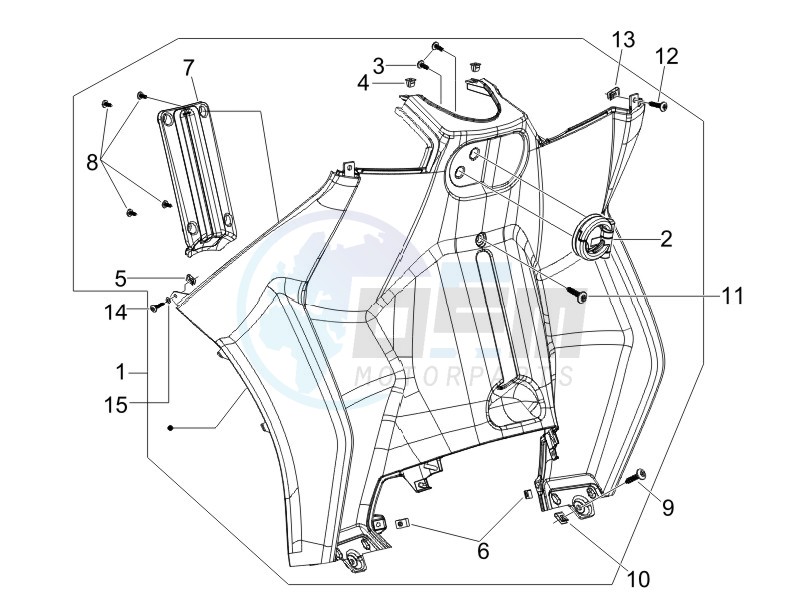 Front glove-box - Knee-guard panel blueprint