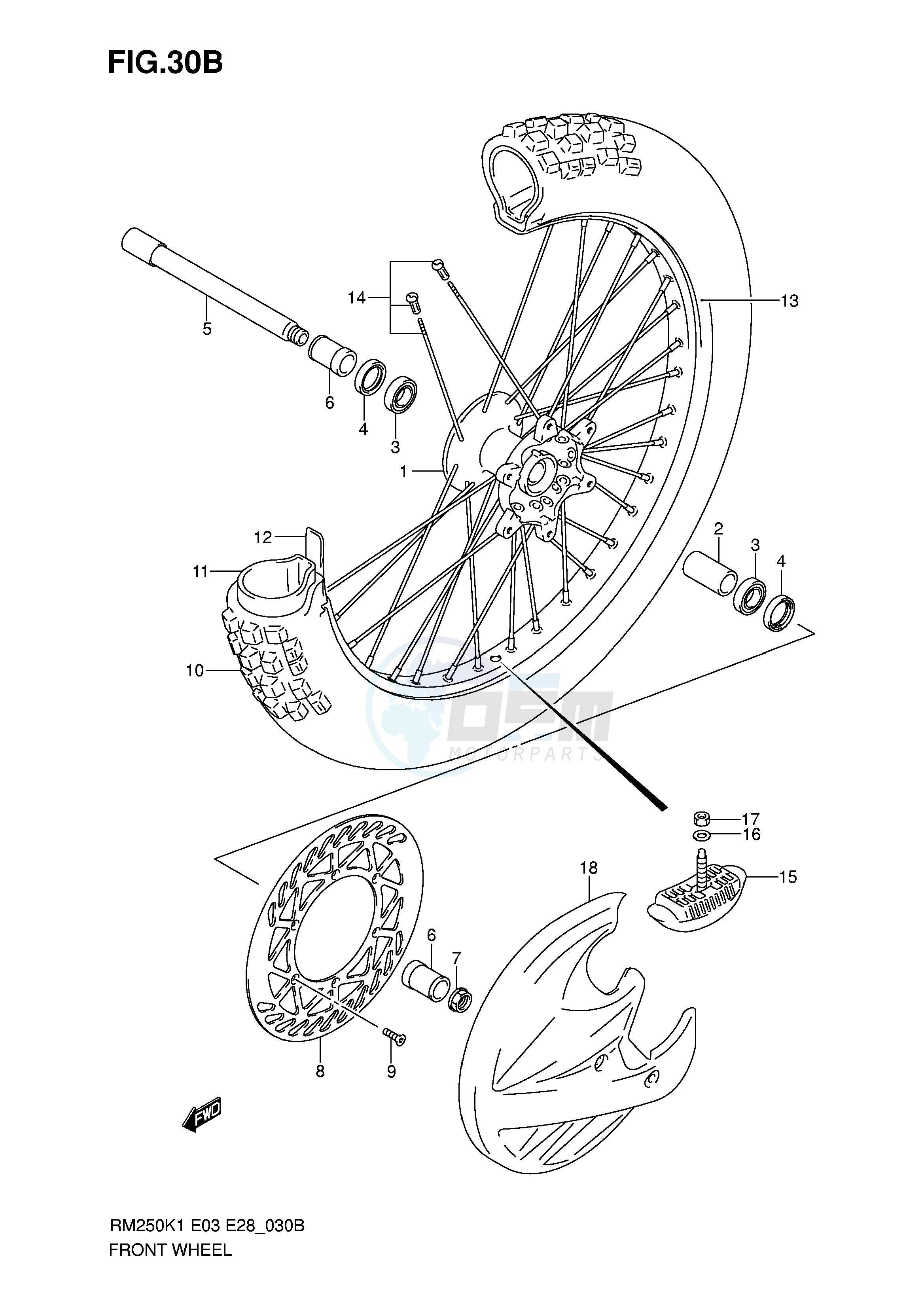FRONT WHEEL (RM250ZK6) image