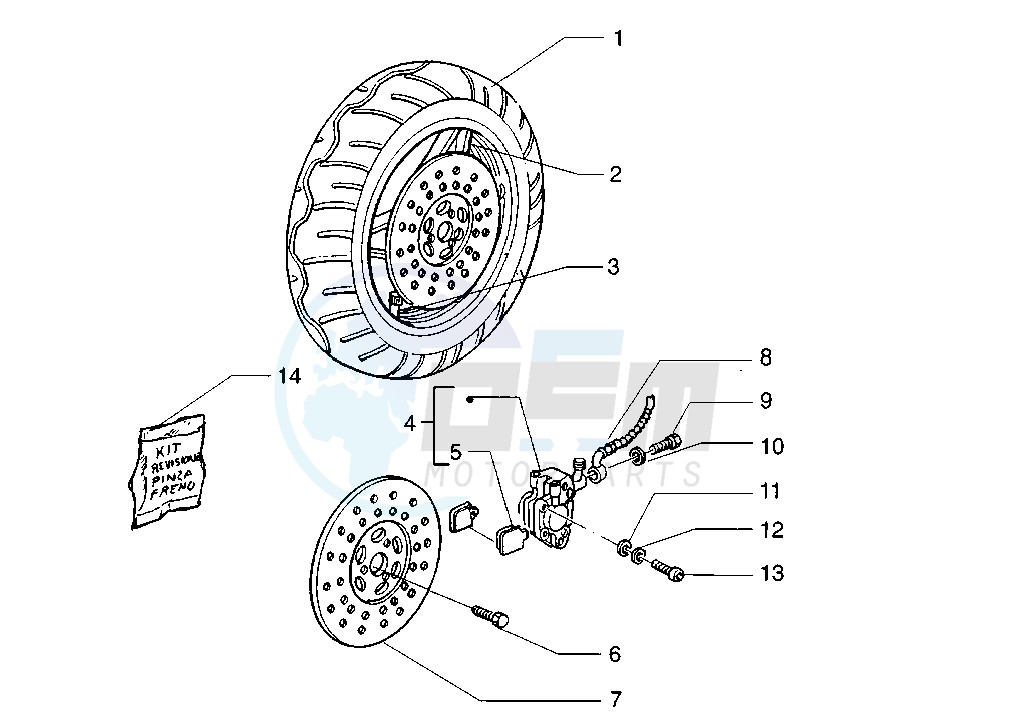 Front wheel disc brake blueprint