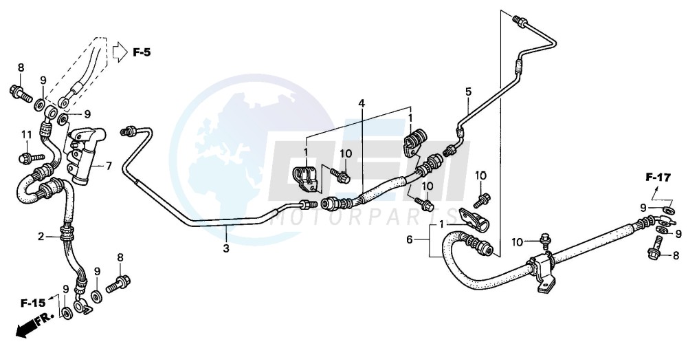 REAR BRAKE PIPE (NSS2501/2) blueprint