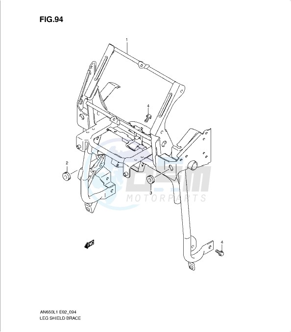 LEG SHIELD BRACE (AN650AL1 E51) blueprint