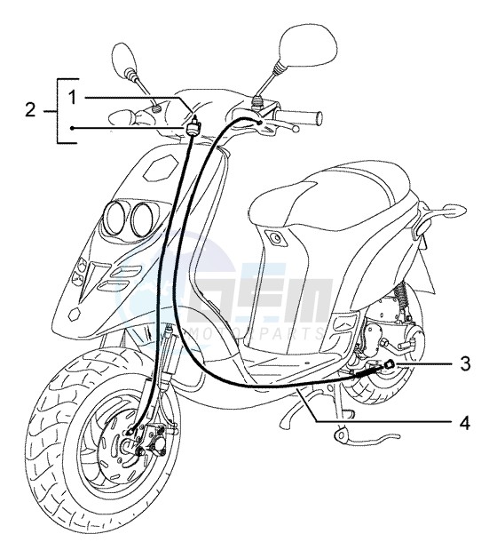 Transmissions-rear brake-speedometer (kms) blueprint