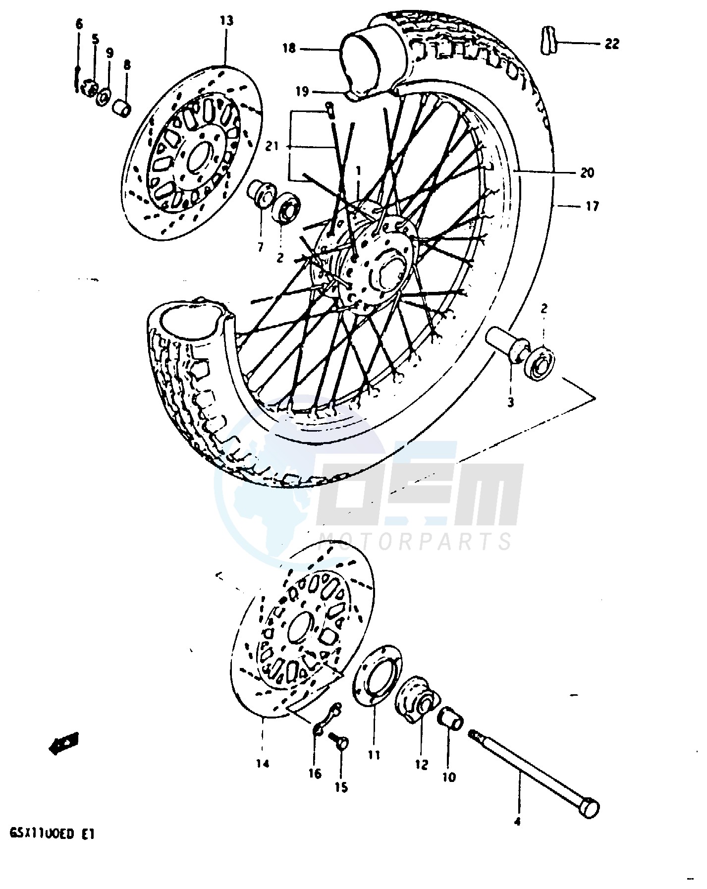 FRONT WHEEL (GSX1100Z D XD) image