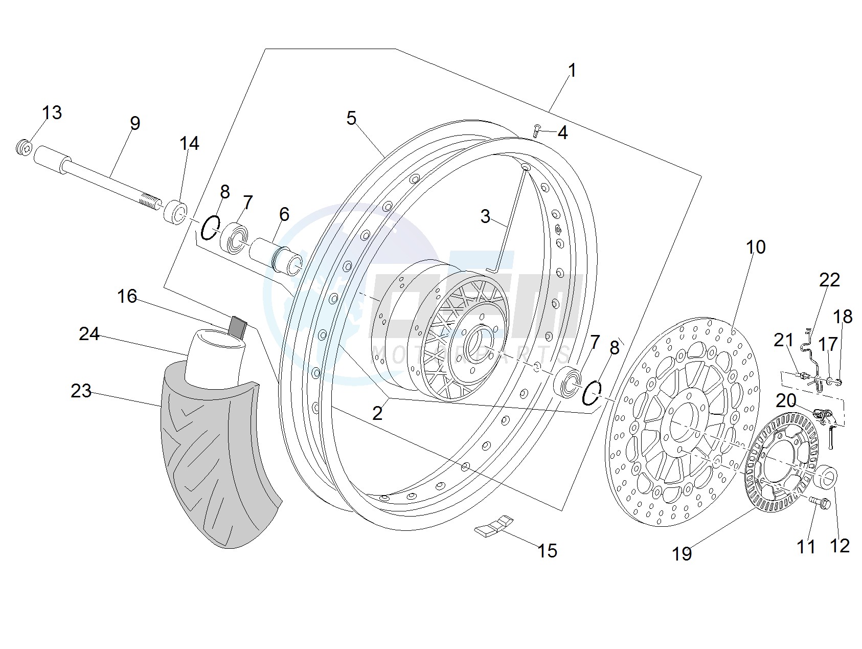 Front wheel I blueprint