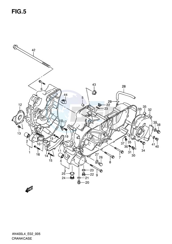 CRANKCASE (AN400L4 E19) blueprint