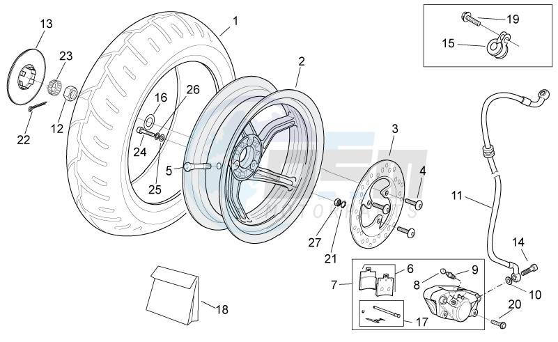 Rear wheel - disc brake blueprint