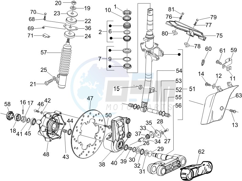 Fork - steering tube - Steering bearing unit image