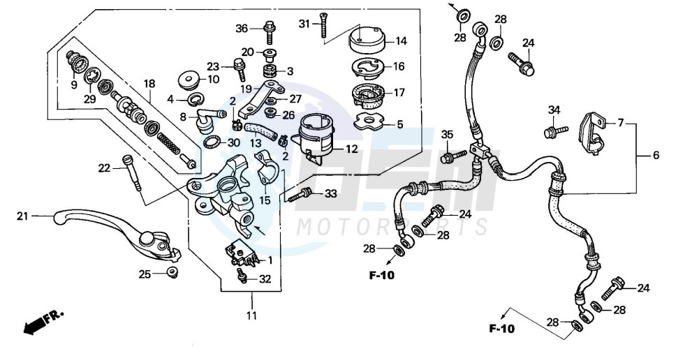 FR. BRAKE MASTER CYLINDER blueprint