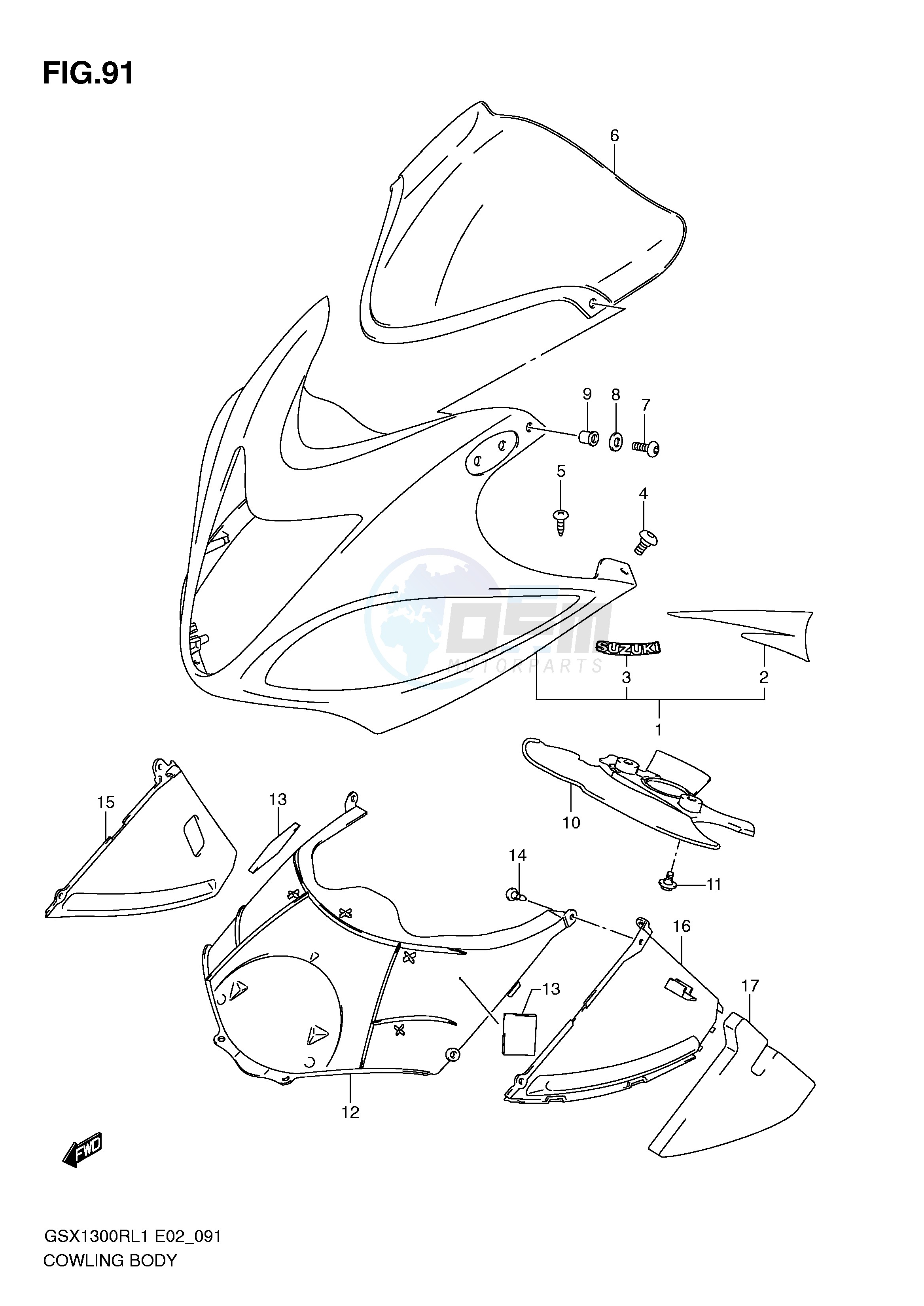 COWLING BODY (GSX1300RL1 E14) blueprint
