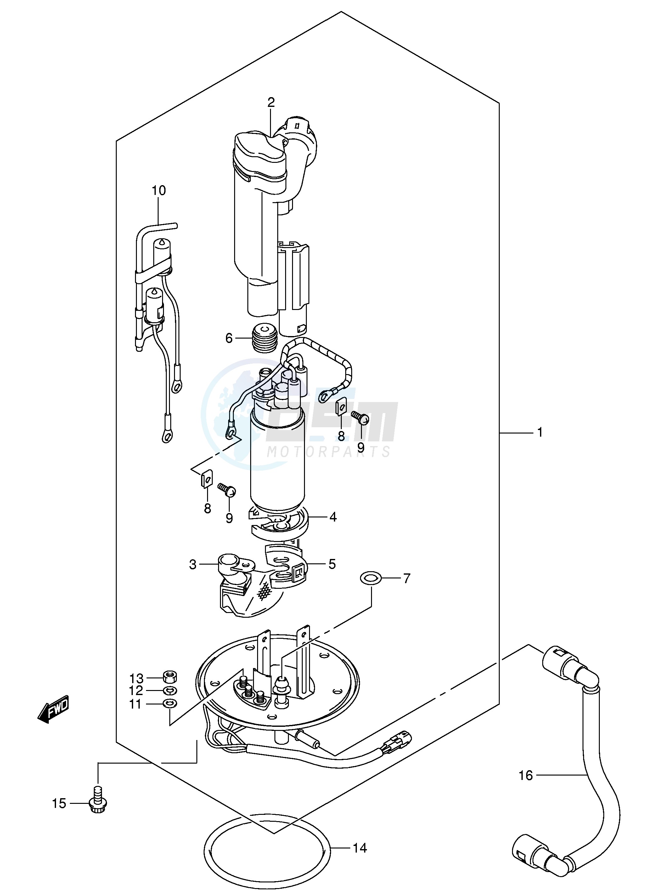 FUEL PUMP (MODEL K5 K6 K7) blueprint
