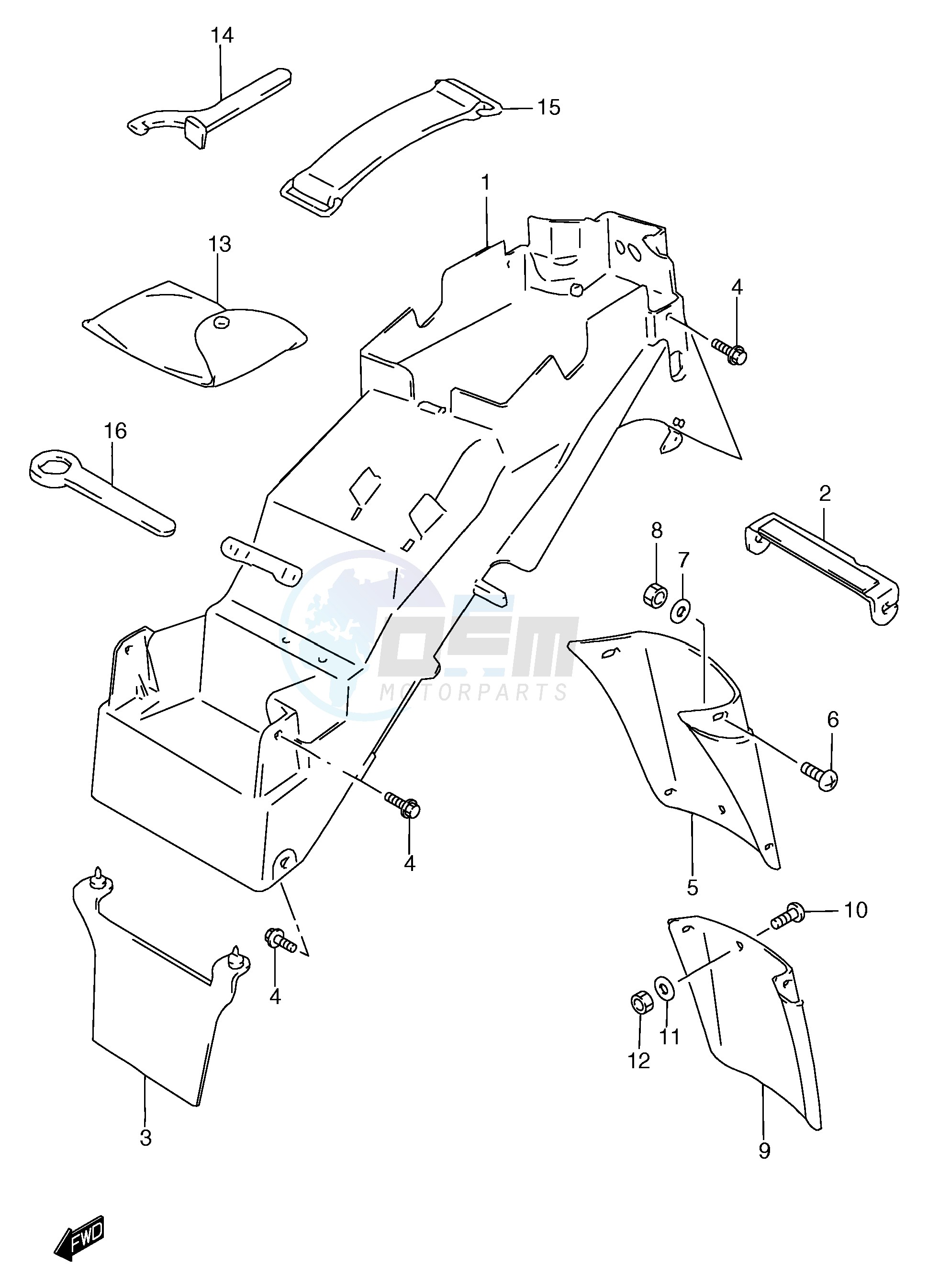 REAR FENDER (GSF1200T ST V SV W SW X SX Y SY) image