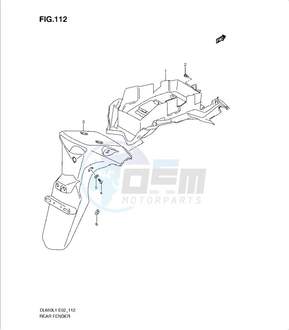REAR FENDER (DL650AL1 E2) blueprint