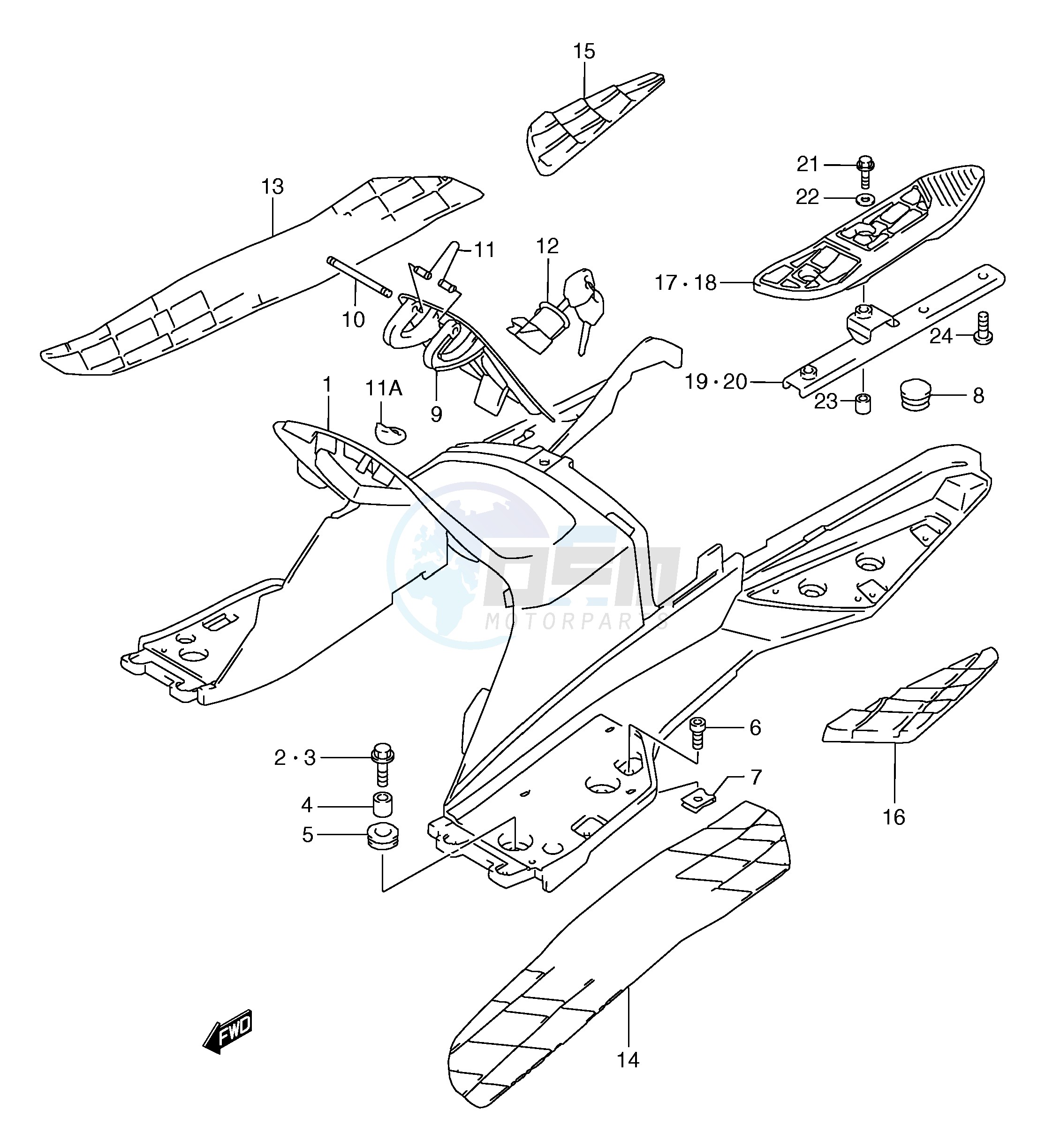REAR LEG SHIELD (MODEL W X) blueprint