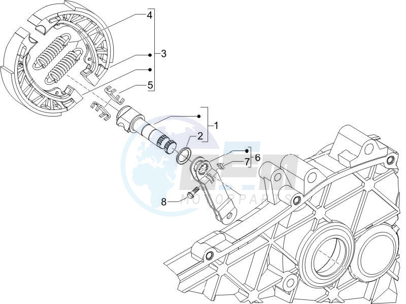 Rear brake - Brake jaw blueprint