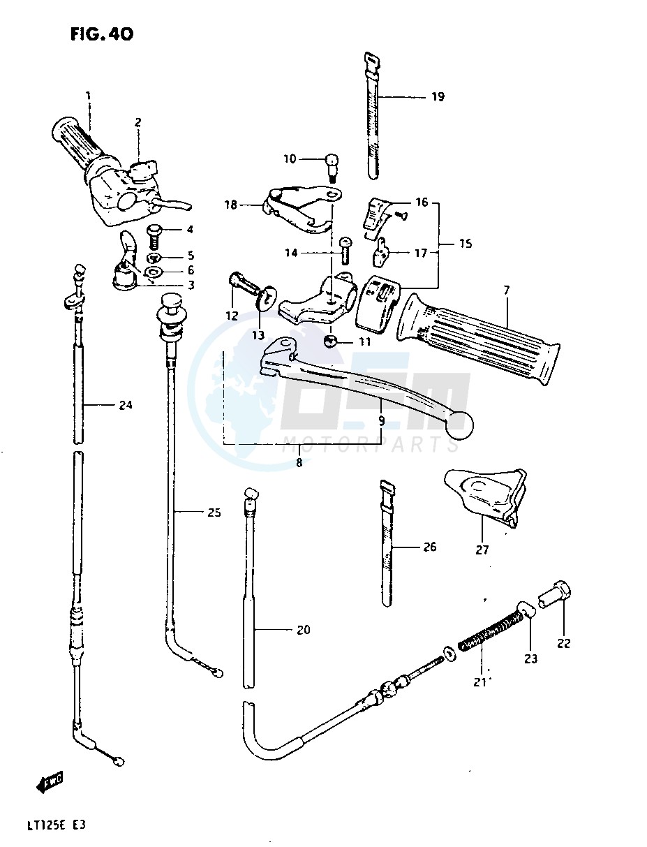 HANDLE SWITCH - CONTROL CABLE (MODEL E) blueprint