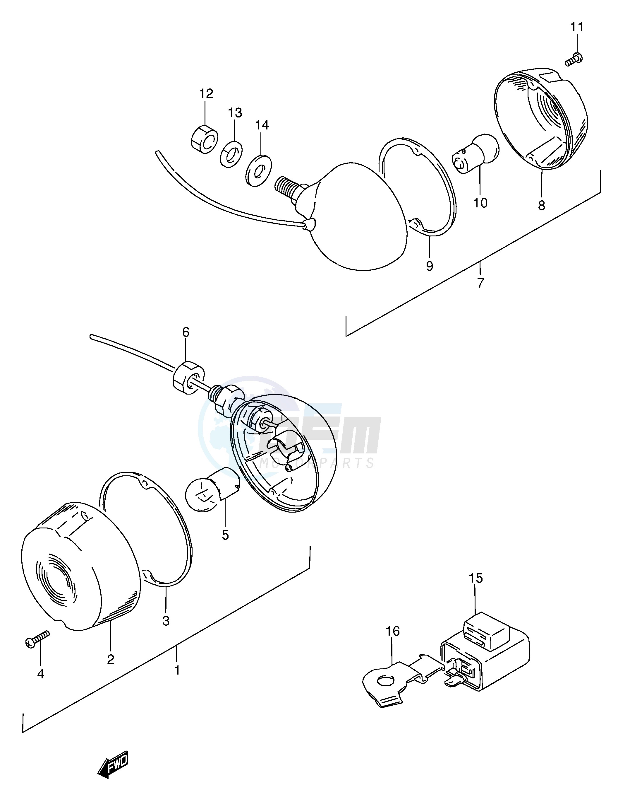 TURN SIGNAL LAMP (MODEL X Z E2) blueprint