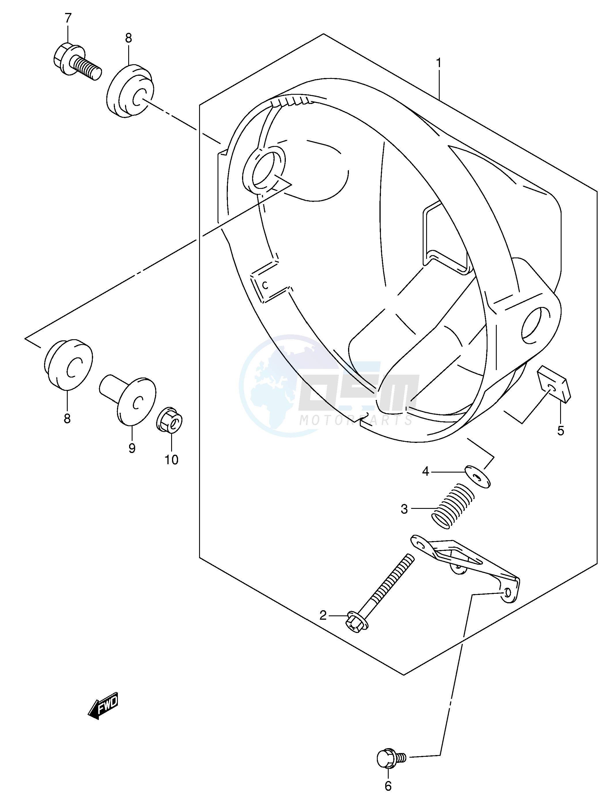 HEADLAMP HOUSING (SV650X Y K1 K2) image