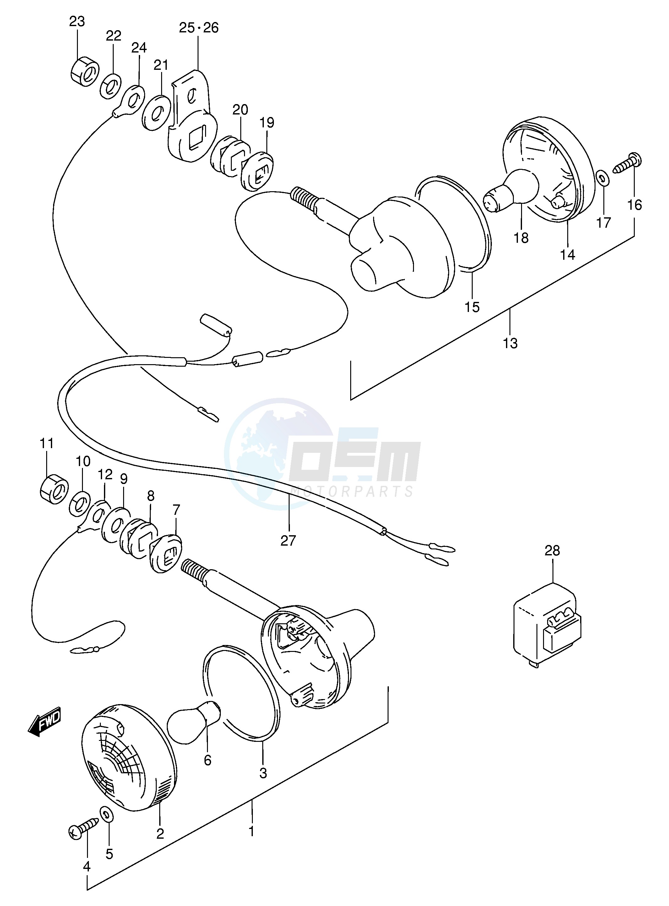 TURN SIGNAL LAMP (E2,E4,E34,E53,MODEL N P R E24) image