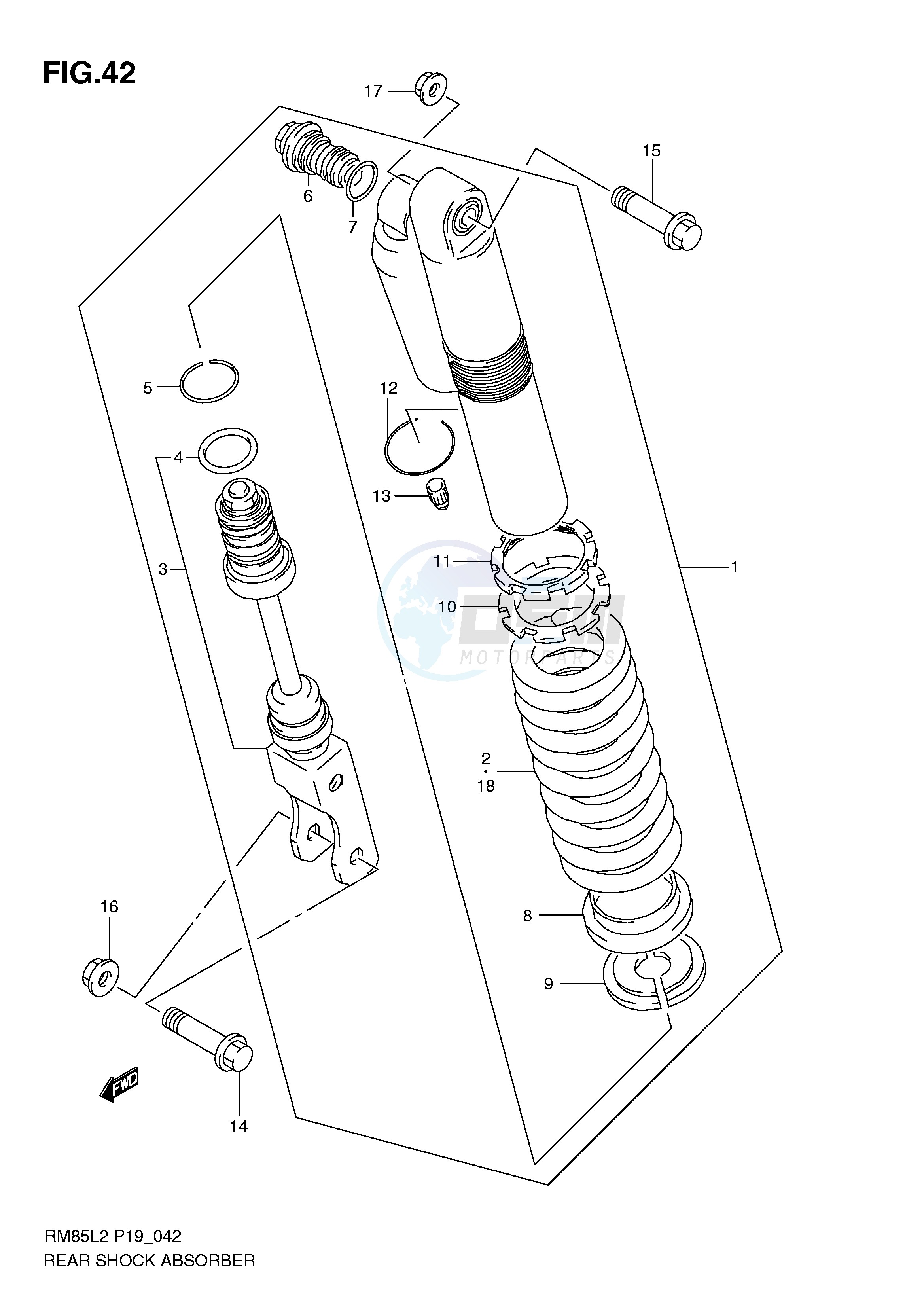 REAR SHOCK ABSORBER (RM85LL2 P19) image