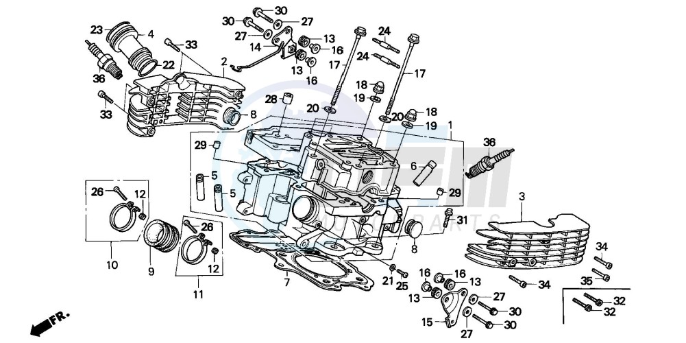 CYLINDER HEAD (REAR) (VT1100CS/CT) image