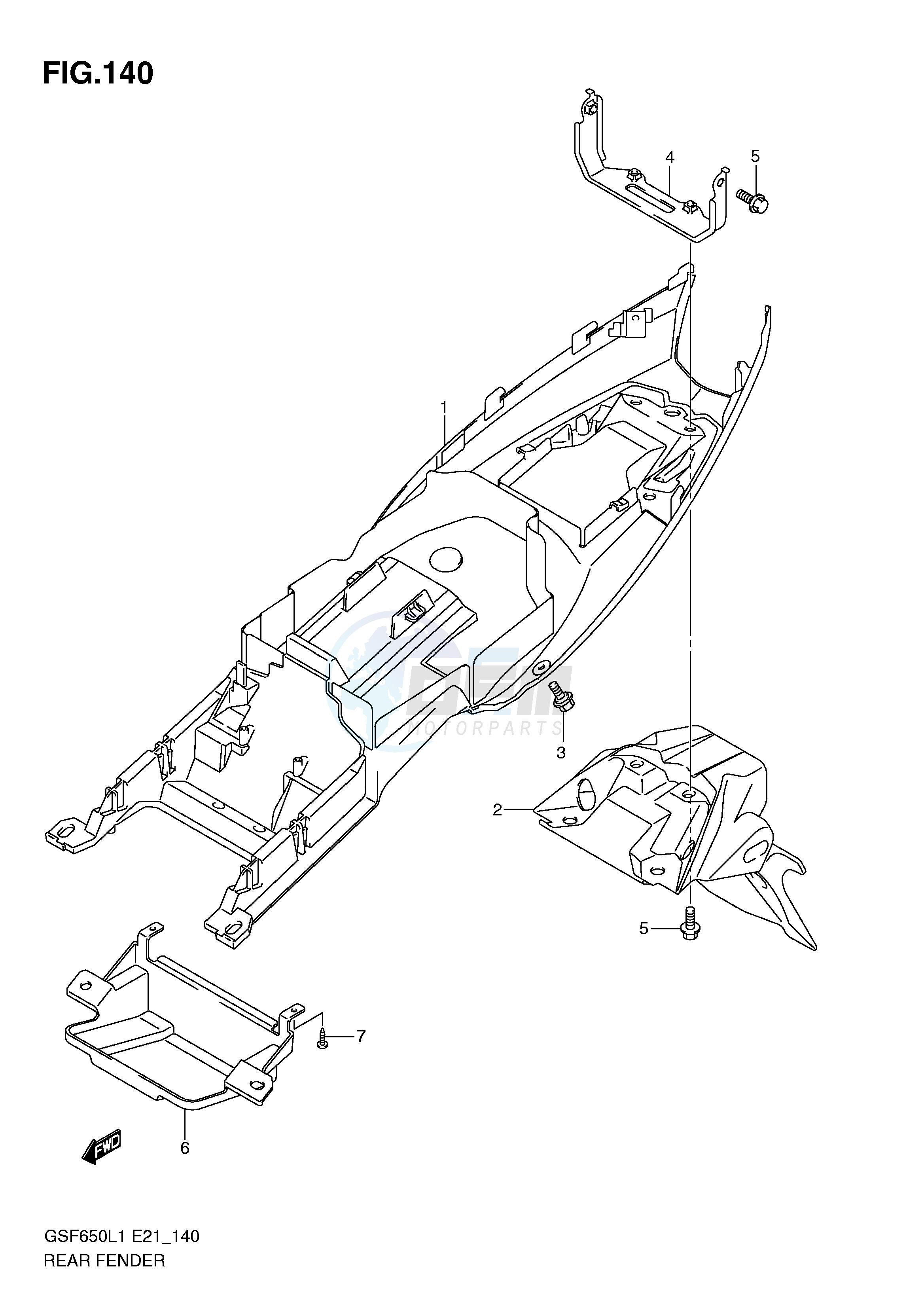 REAR FENDER (GSF650SUL1 E21) blueprint