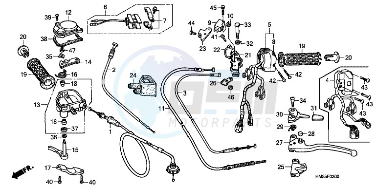 HANDLE LEVER/ SWITCH/ CABLE blueprint