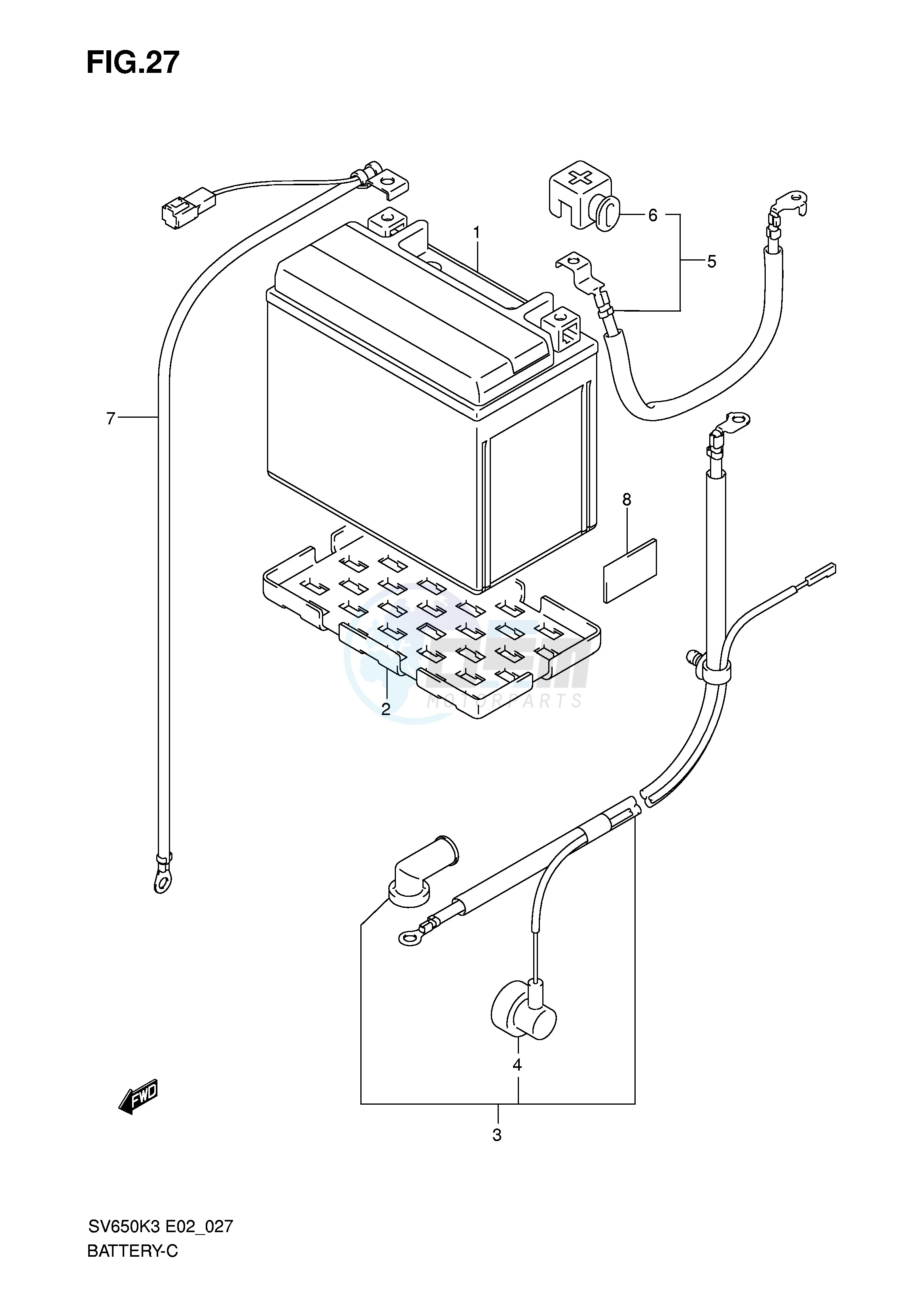 BATTERY (SV650 SV650U SV650S) blueprint