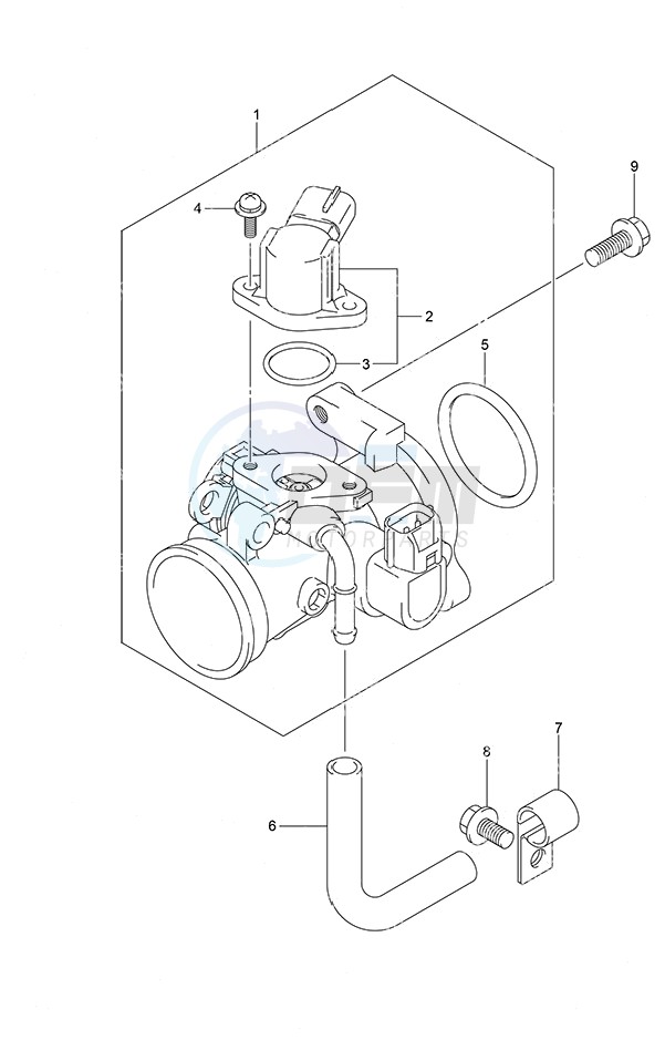 Throttle Body Tiller Handle w/Power Tilt blueprint