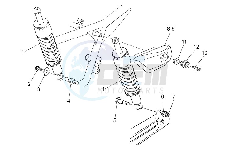 Rear shock absorber blueprint