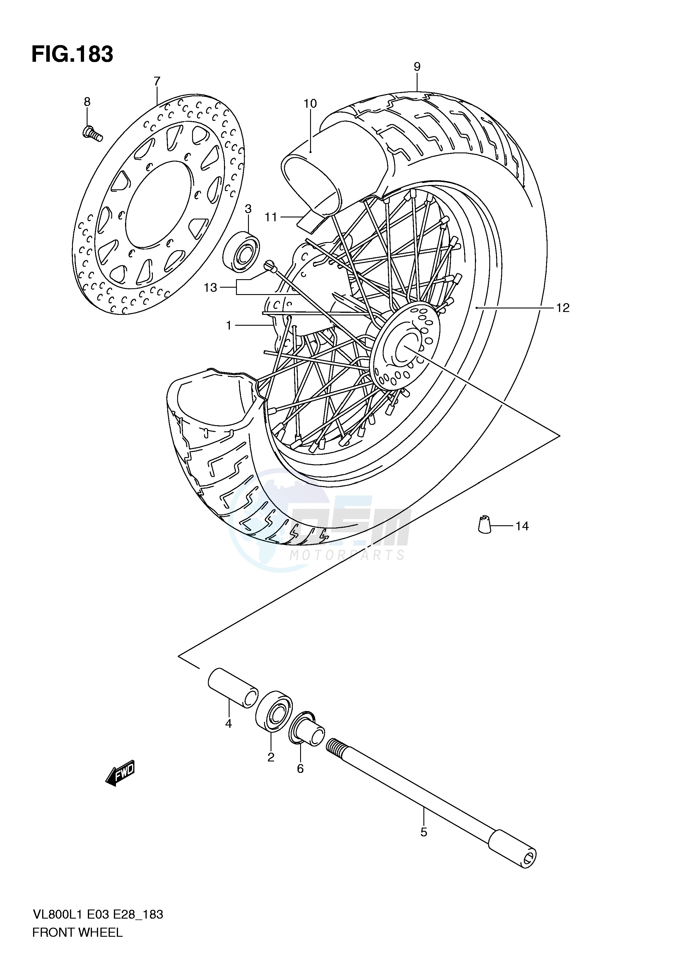 FRONT WHEEL (VL800L1 E3) blueprint