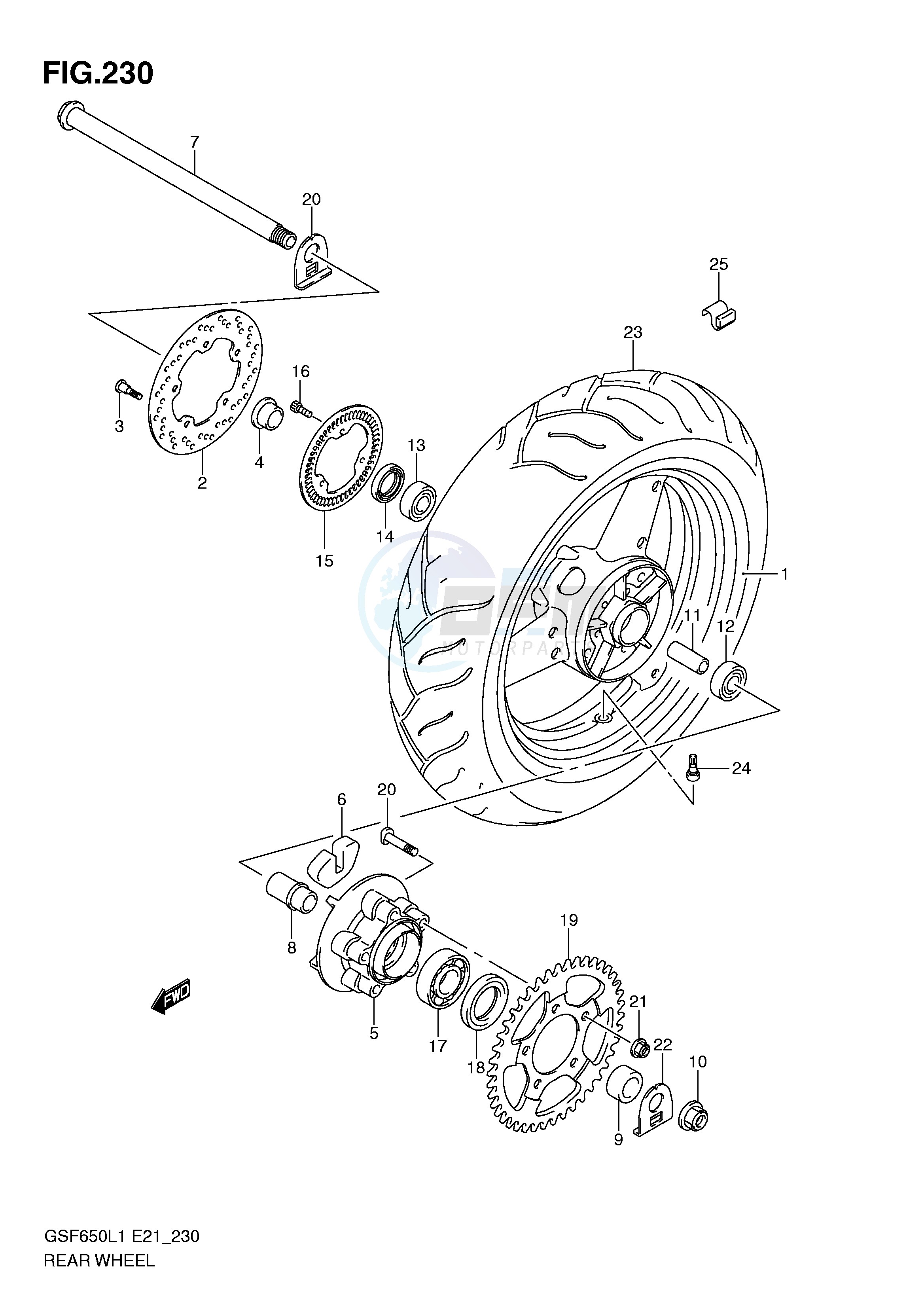 REAR WHEEL (GSF650SUAL1 E21) image